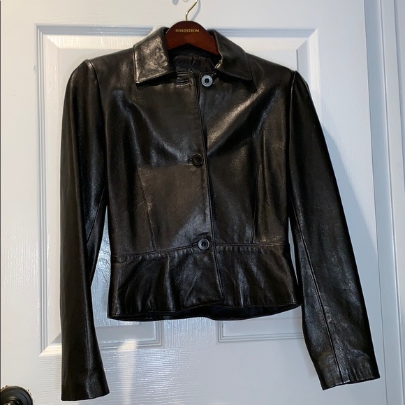 Black leather jacket - Picture 1 of 2